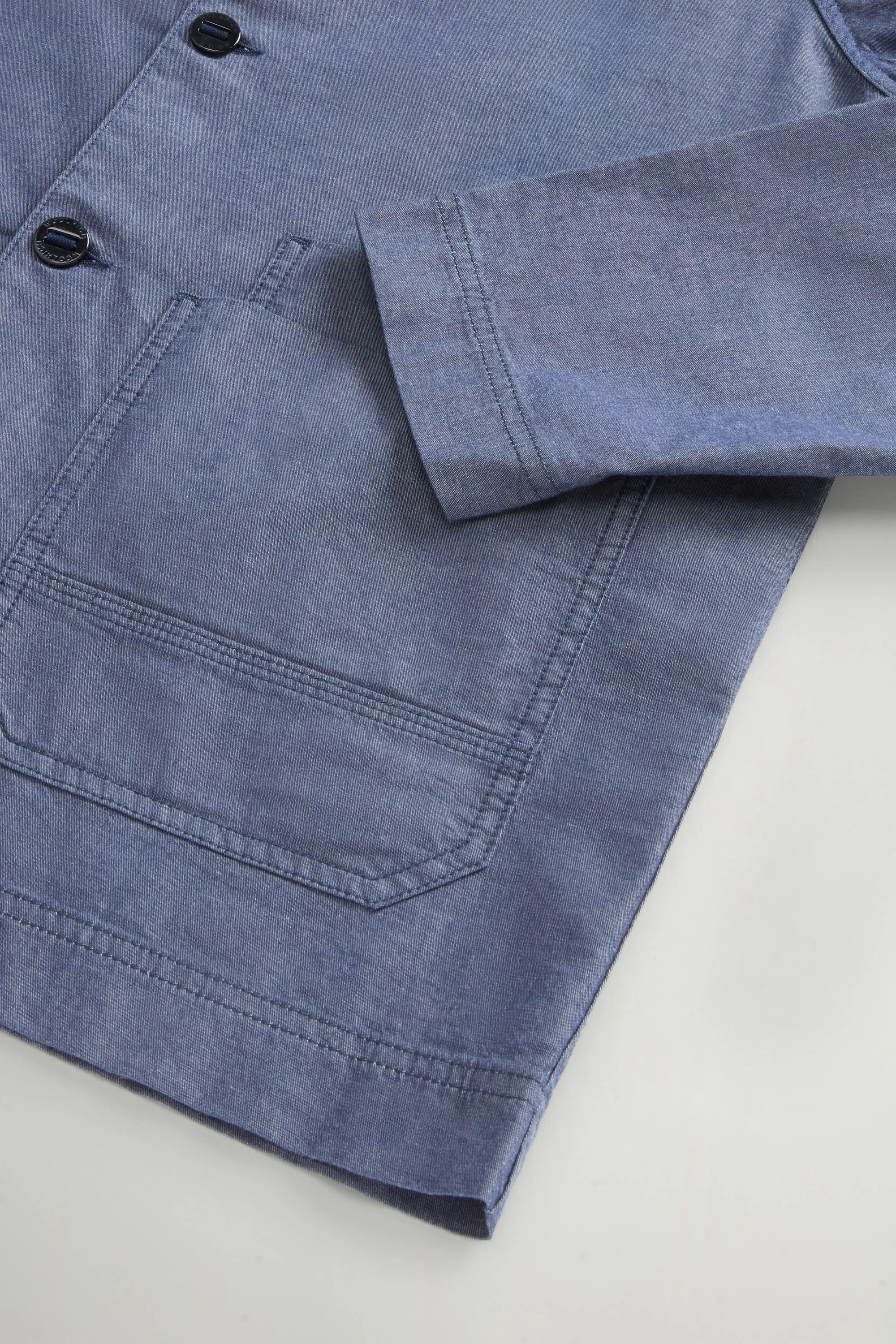 Overshirt aus Dehnbarem Baumwoll-Denim - Mittel-Indigo