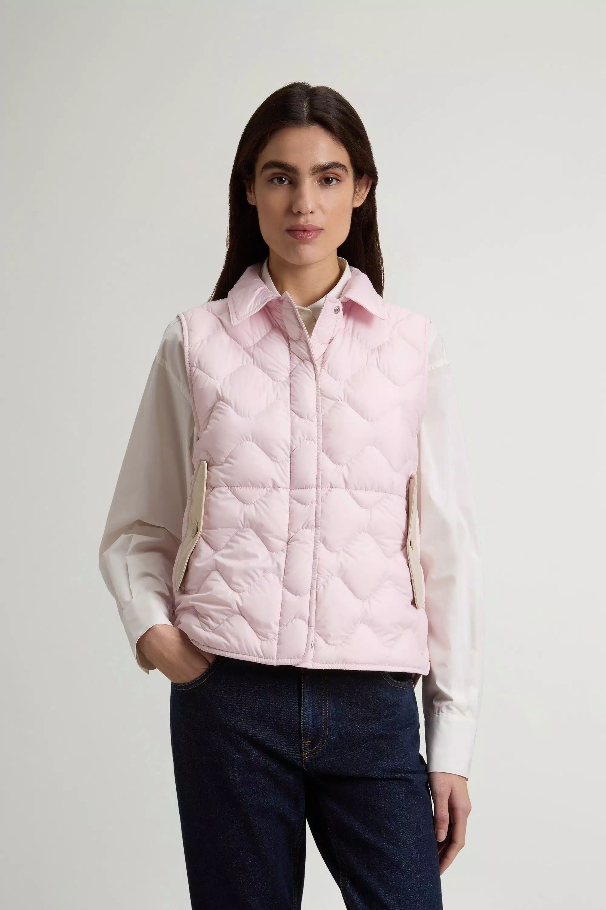 Quilted-Microfaser-Erbstück-Jacke - Helllila