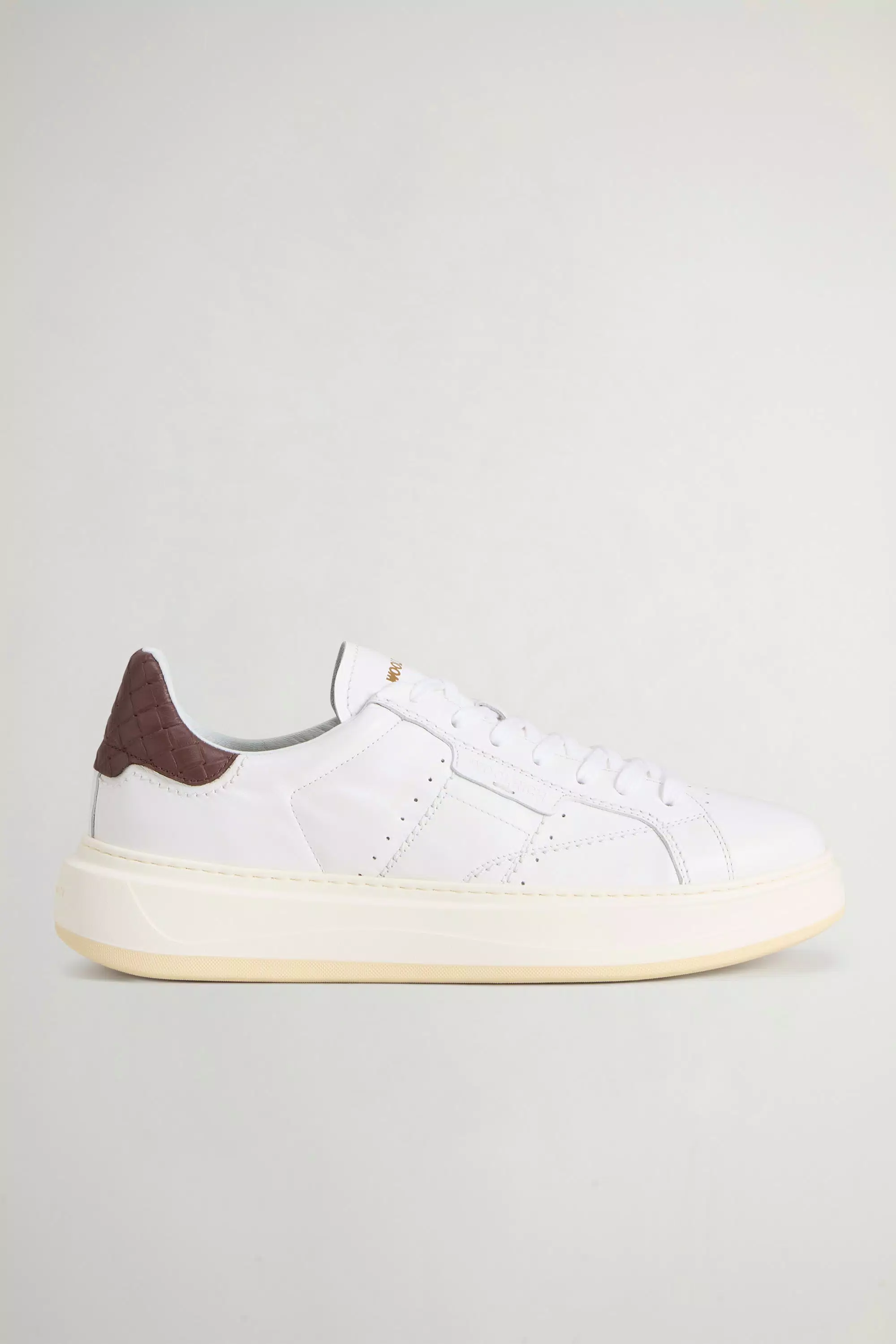 Pfeil-Sneaker aus Kalbsleder - Weiß Dunkelbraun