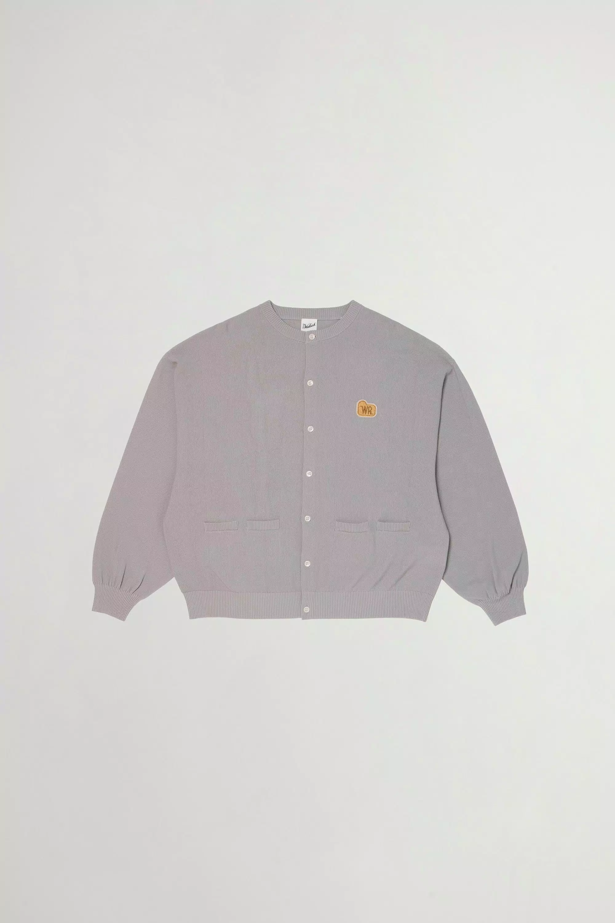 Crewneck-Cardigan aus reiner Baumwoll-Piqué - Grau