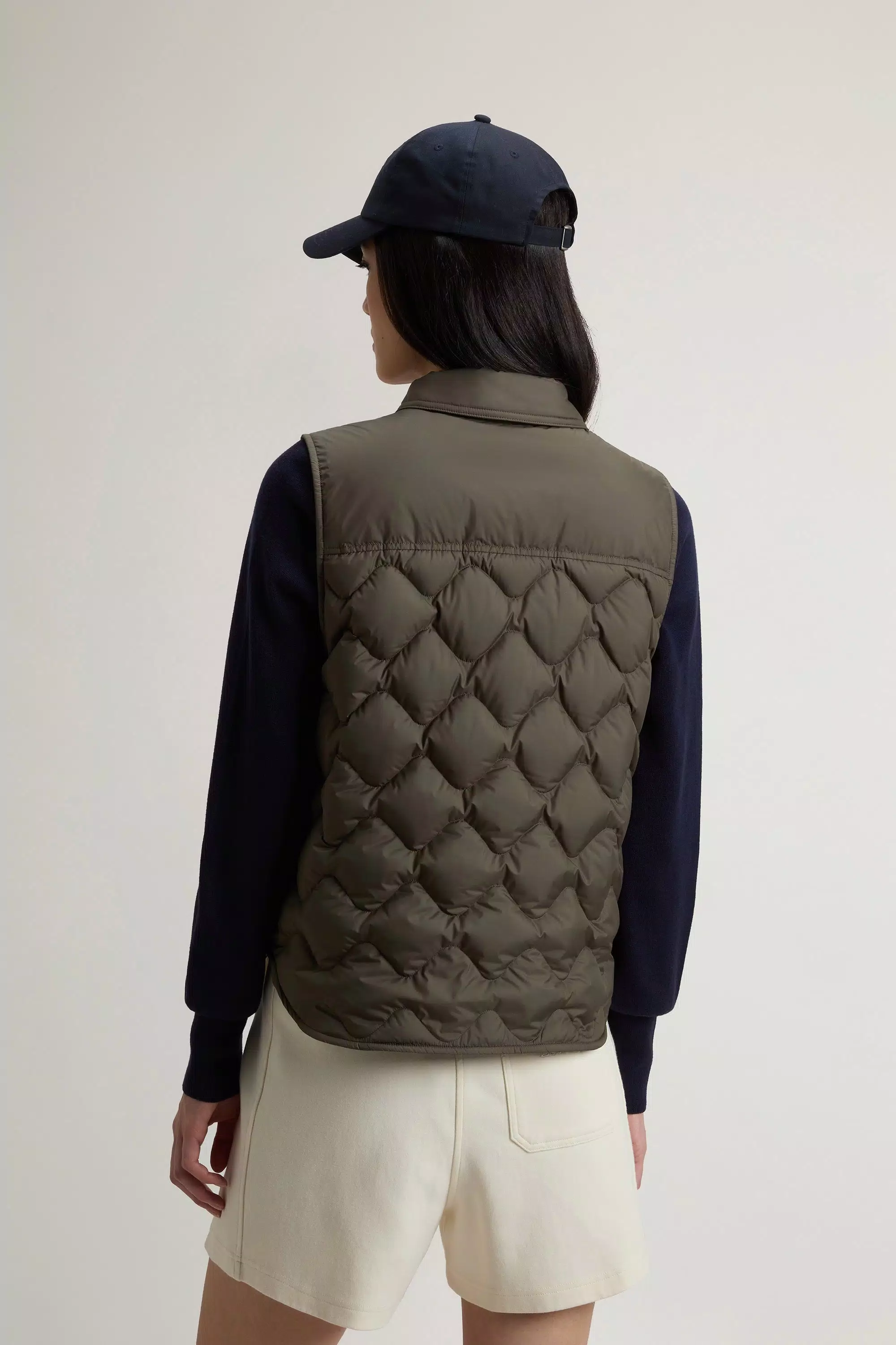 Quilted-Microfaser-Heimatsweste - Oxford-Tan-Block
