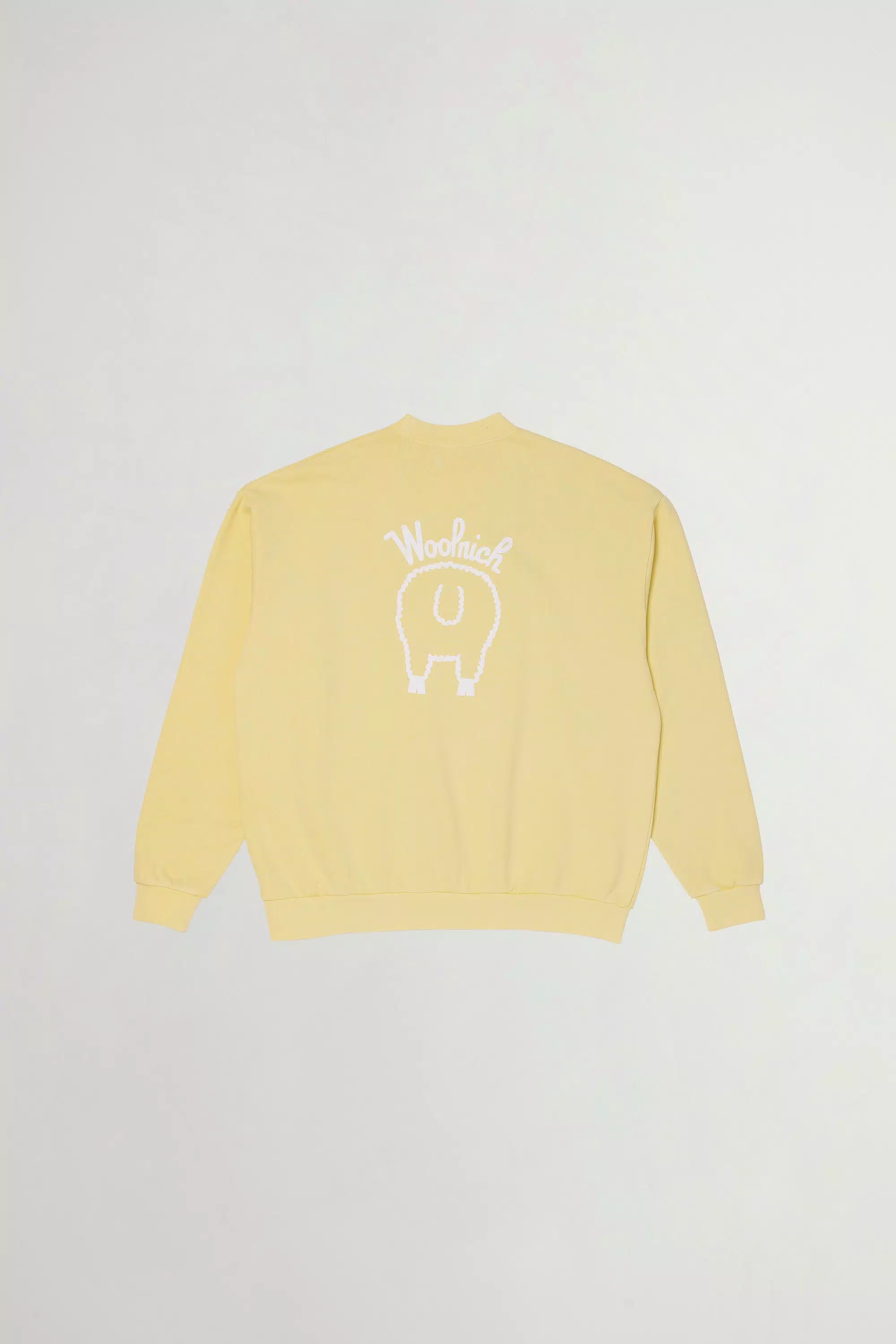 Schaf-Rundhals-Sweatshirt aus reiner Baumwolle - Gelb
