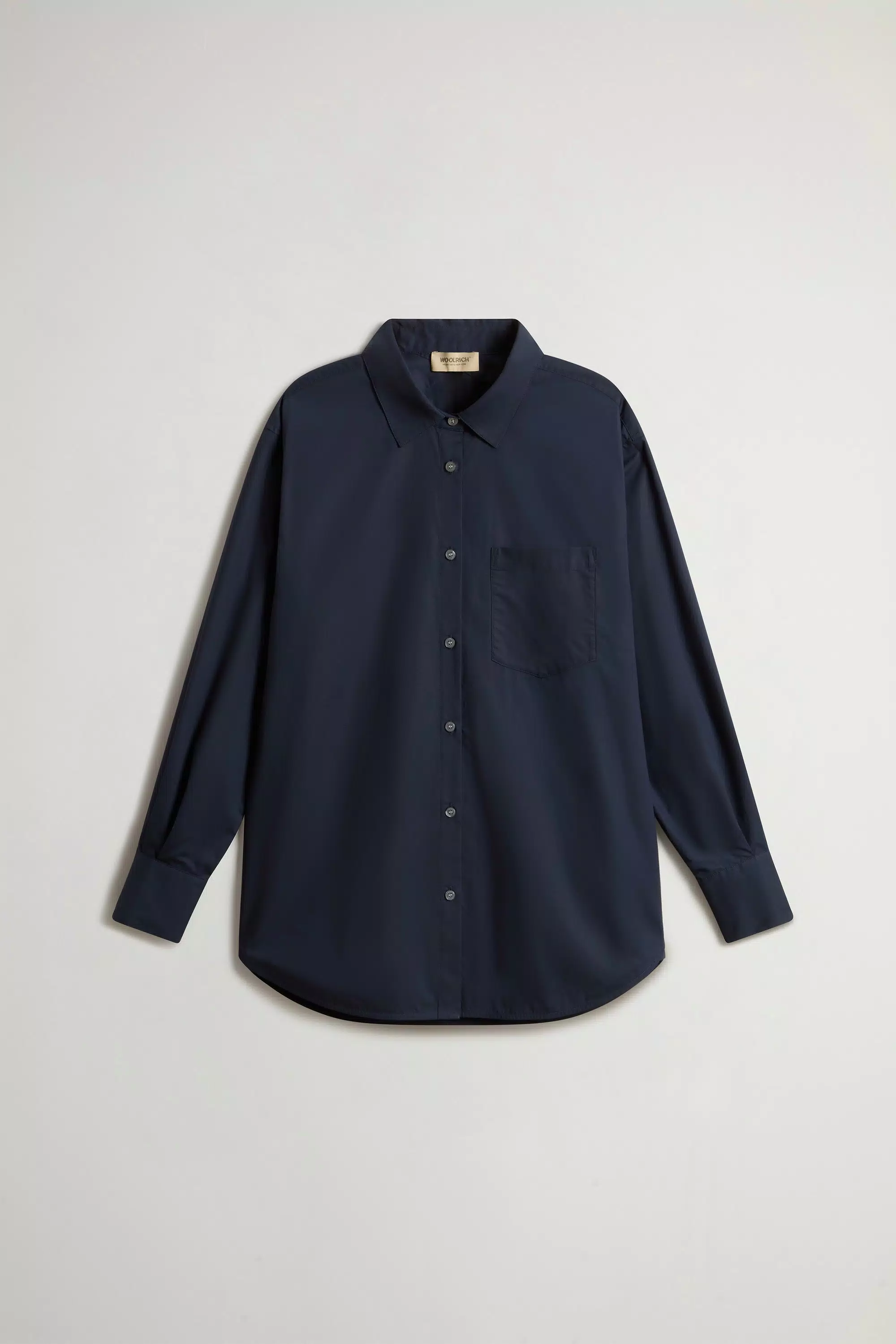 Boyfriend-Hemd aus reiner Baumwolle Popeline - Melton Blau