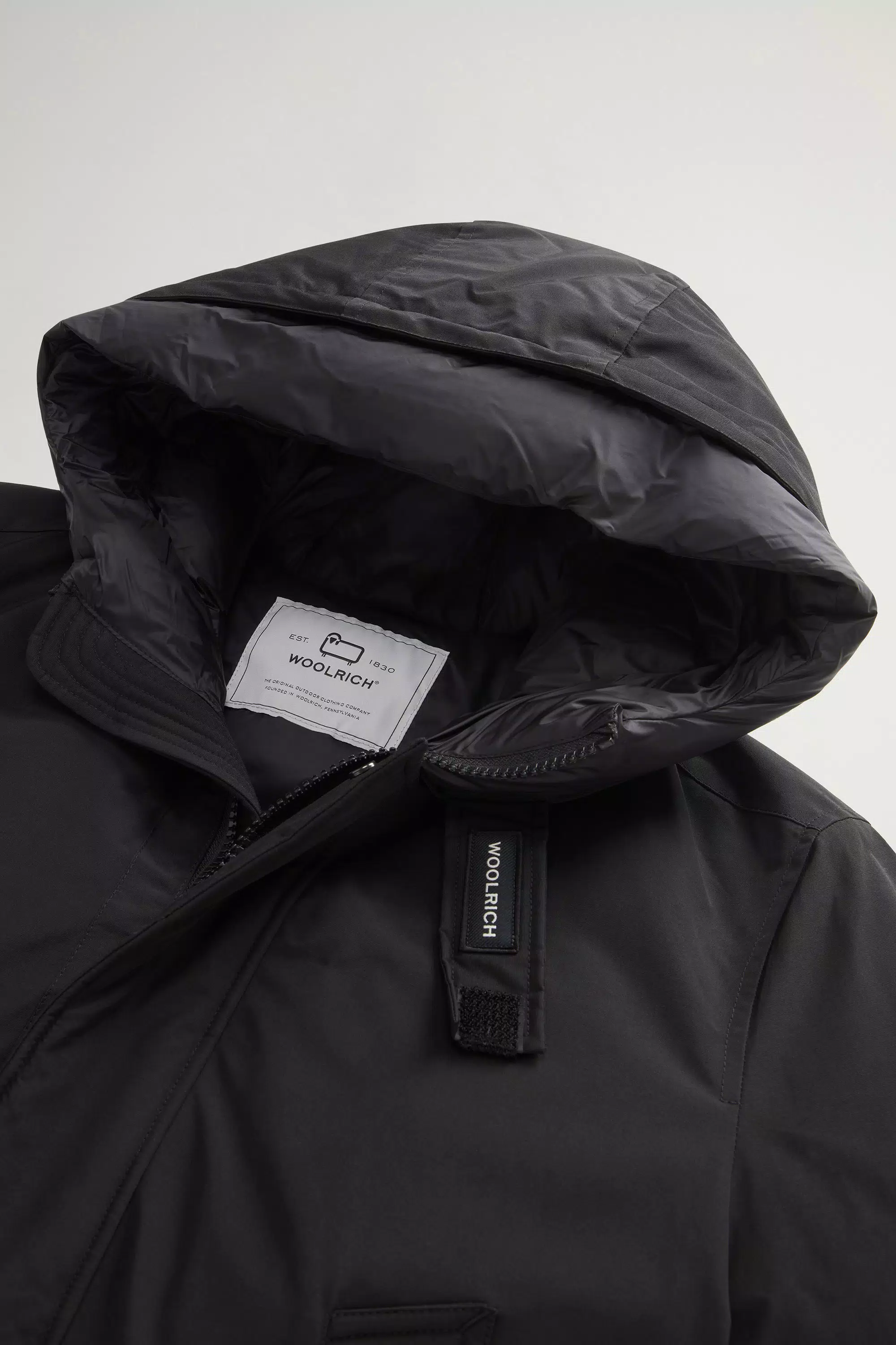Polar-Parka aus Ramar-Stoff mit hohem Kragen - Schwarz