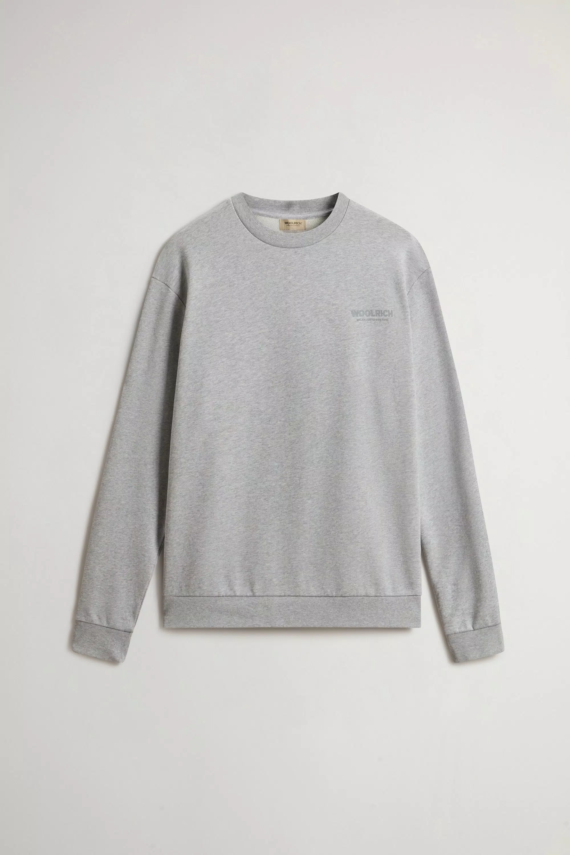 Crewneck-Sweatshirt aus reiner Baumwolle mit großem Logo auf dem Rücken - Mittelgrau Melange