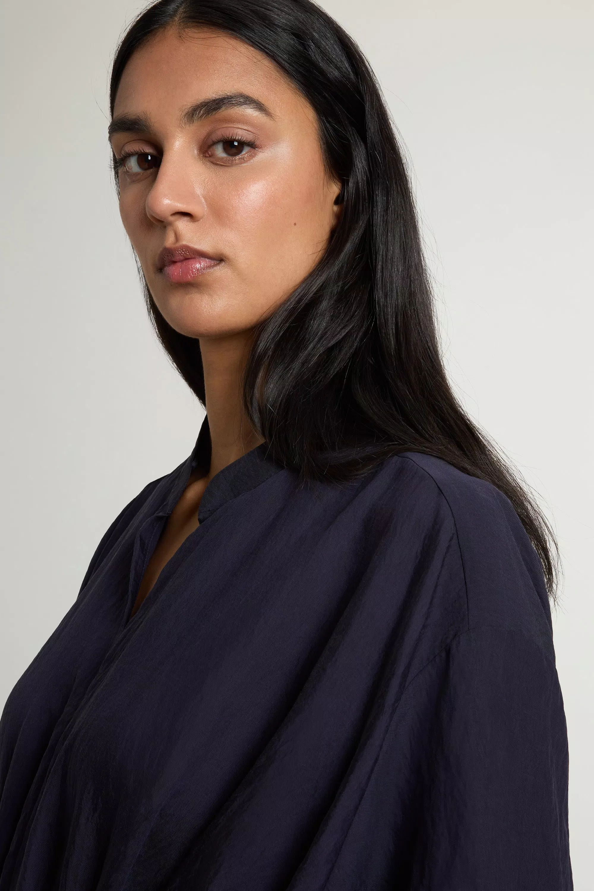 Kleid aus Lyocell-Mischgewebe - Melton Blau