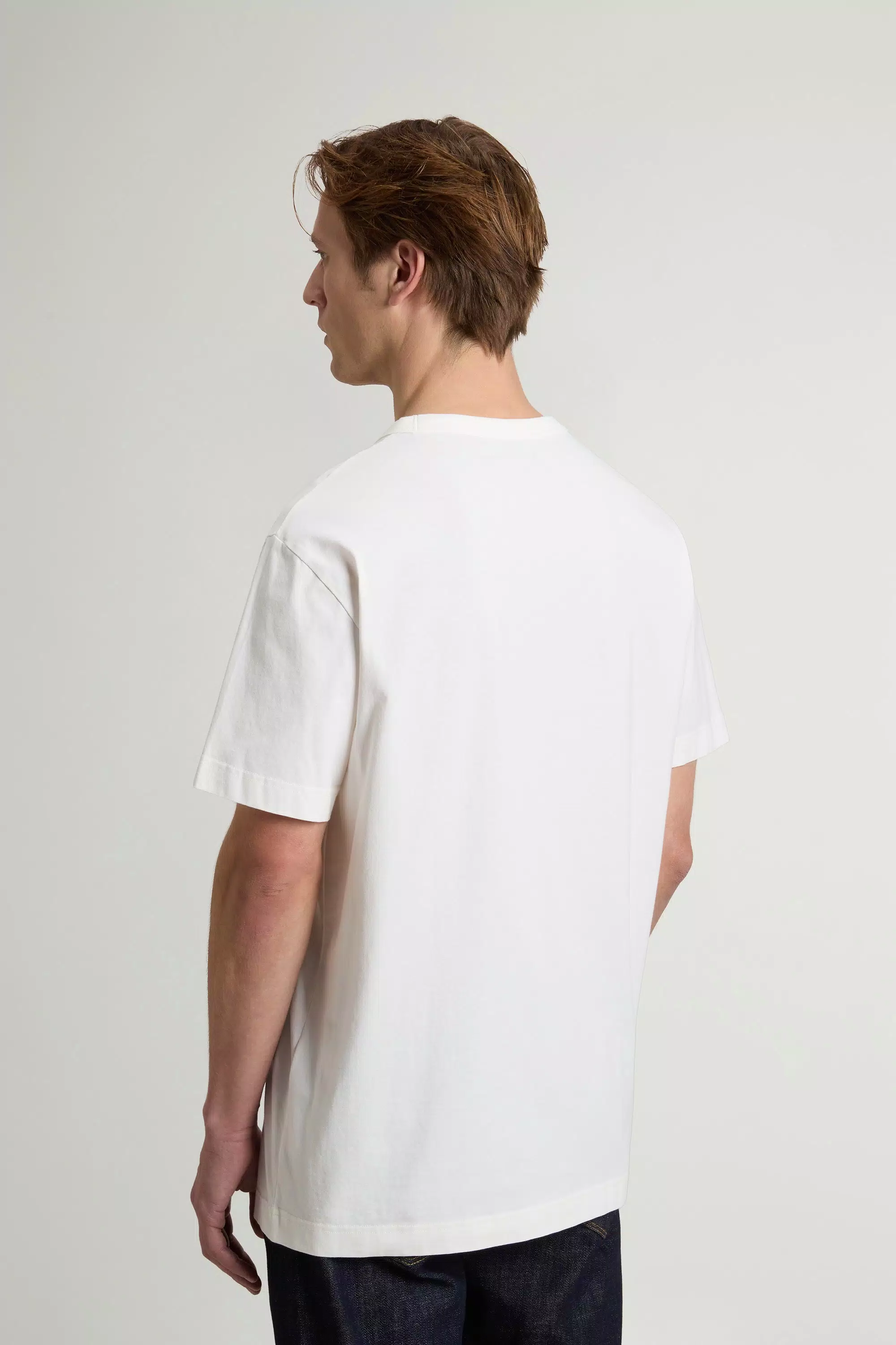T-Shirt aus reiner Baumwolle mit Logo - Arctic White