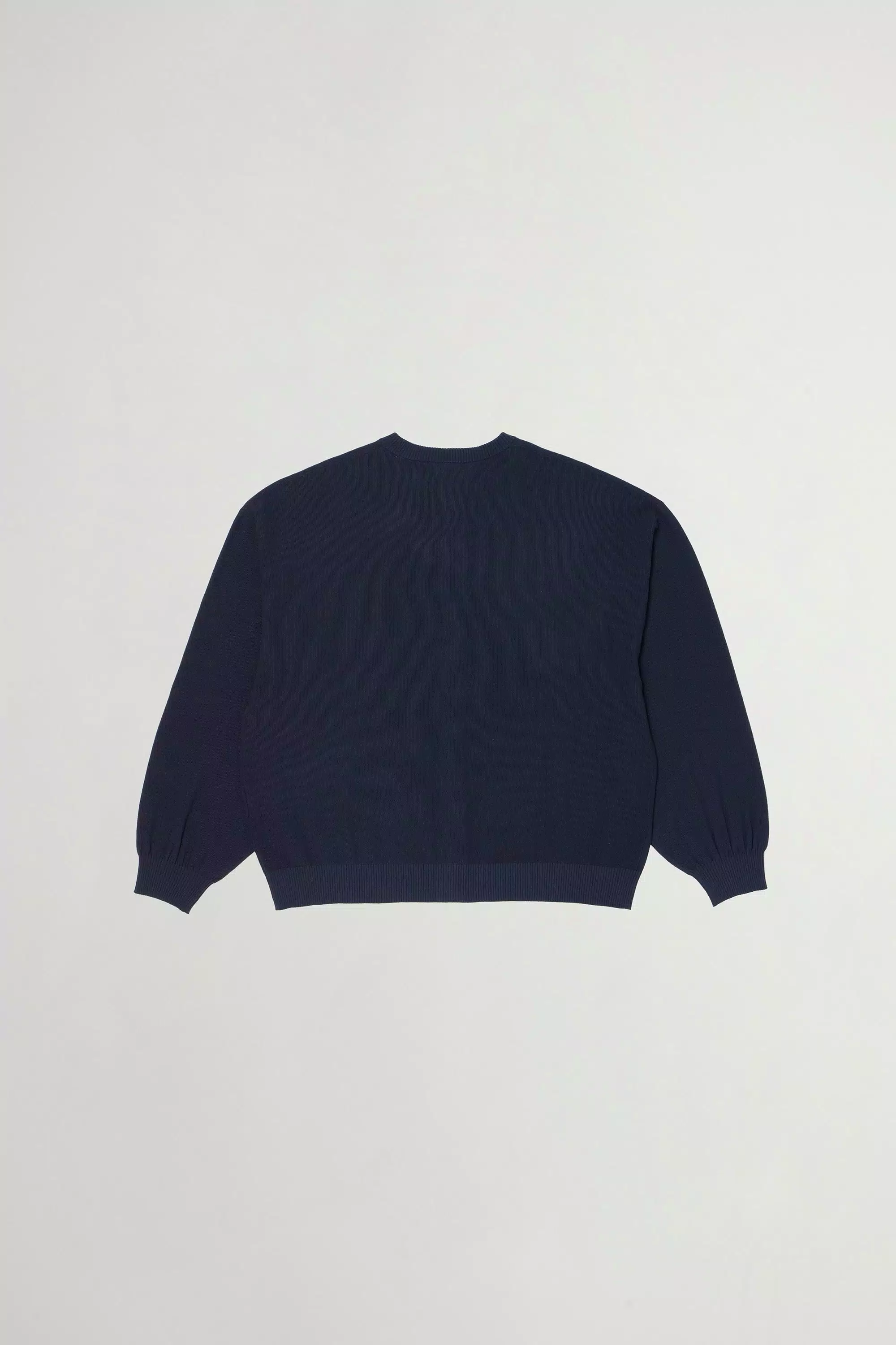 Crewneck-Cardigan aus reiner Baumwoll-Piqué - Marine