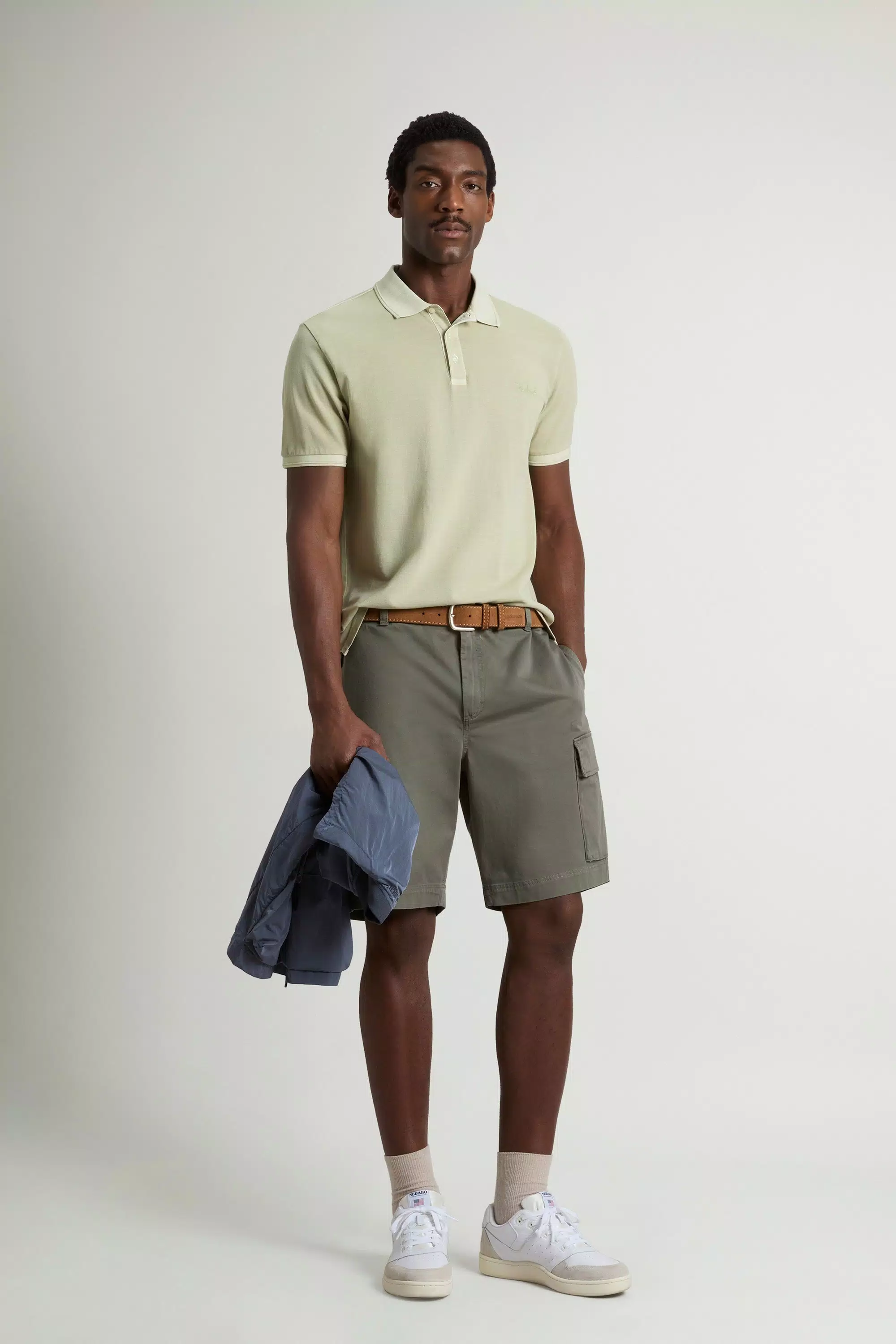 Gedüngtes Mackinack-Poloshirt aus dehnbarem Baumwoll-Piqué - Verblasstes Lint
