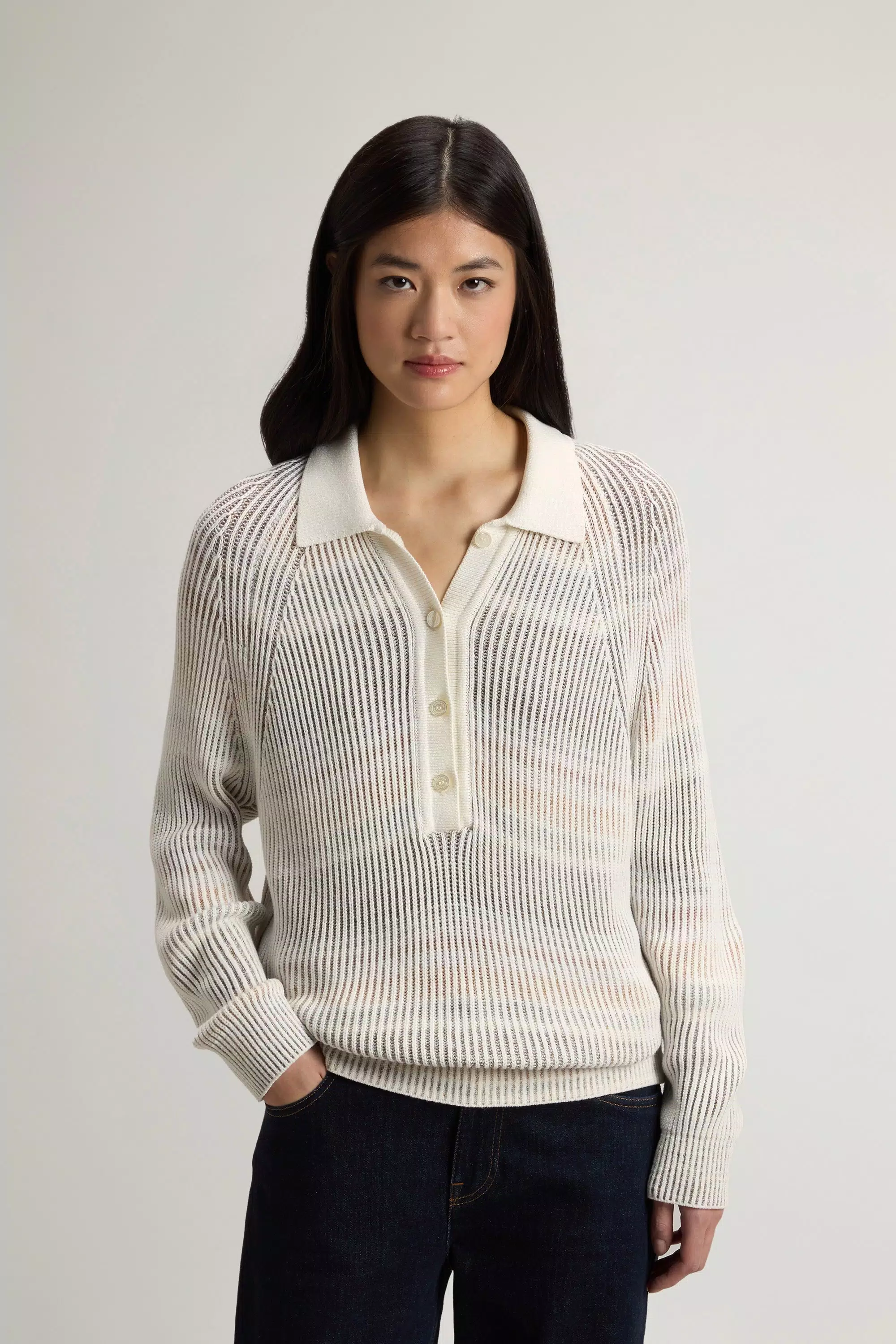 Vanisé-Pullover aus Baumwollmischung - Weißer Pfeffer Vanise