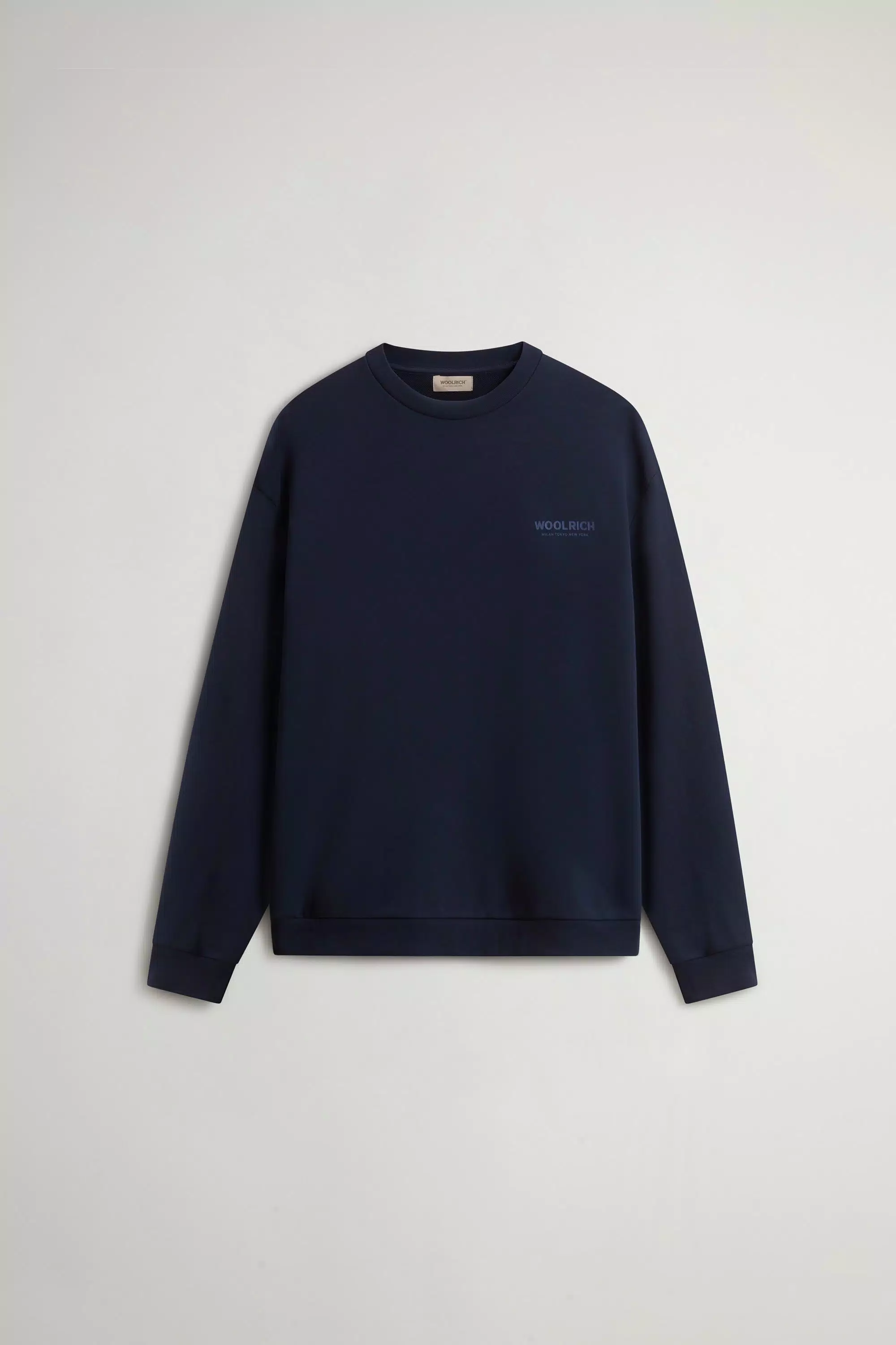 Crewneck-Sweatshirt aus reiner Baumwolle mit großem Logo auf dem Rücken - Melton Blue