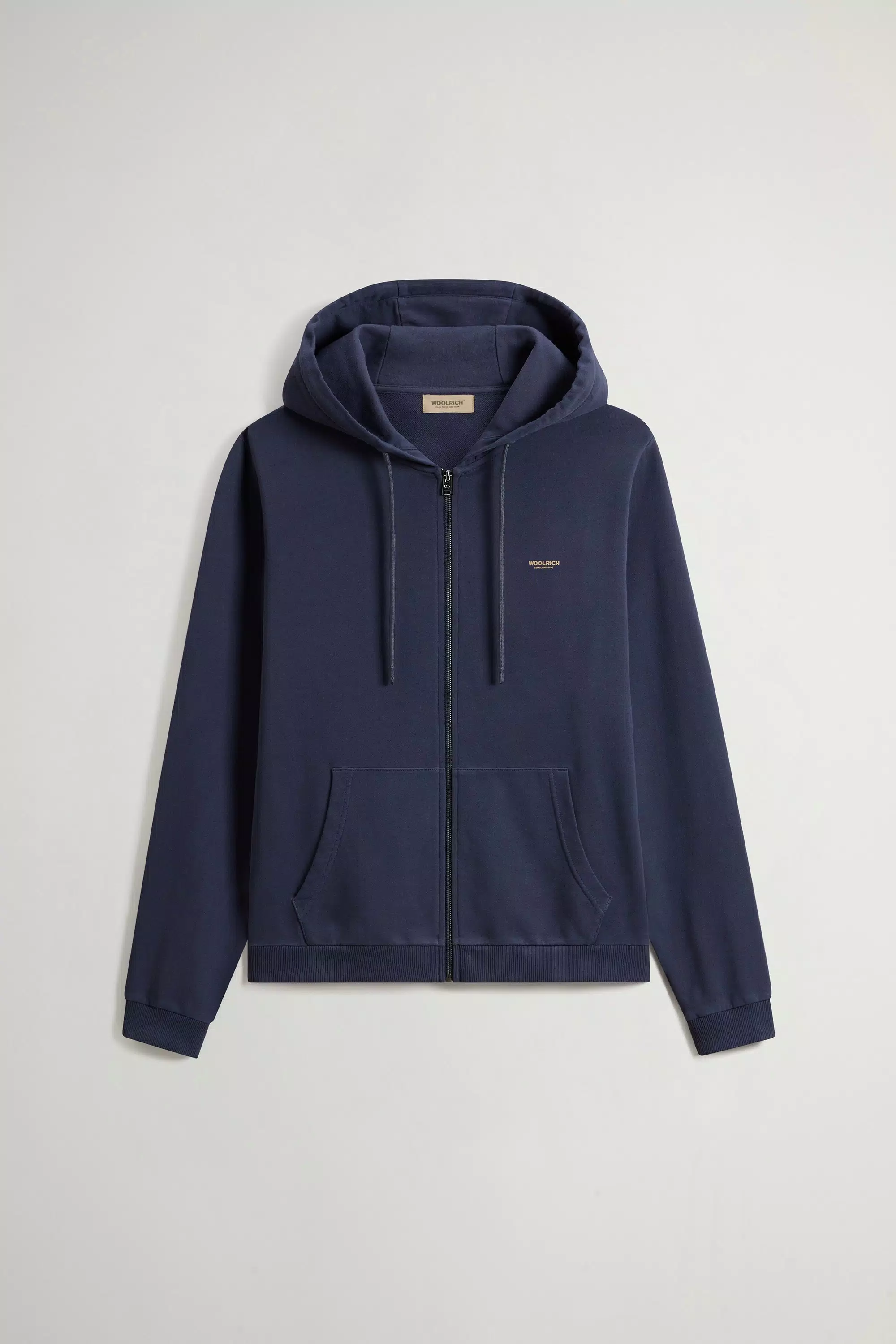 Gewebefärberter Hoodie aus reiner Baumwolle - Verblasstes Meltonblau