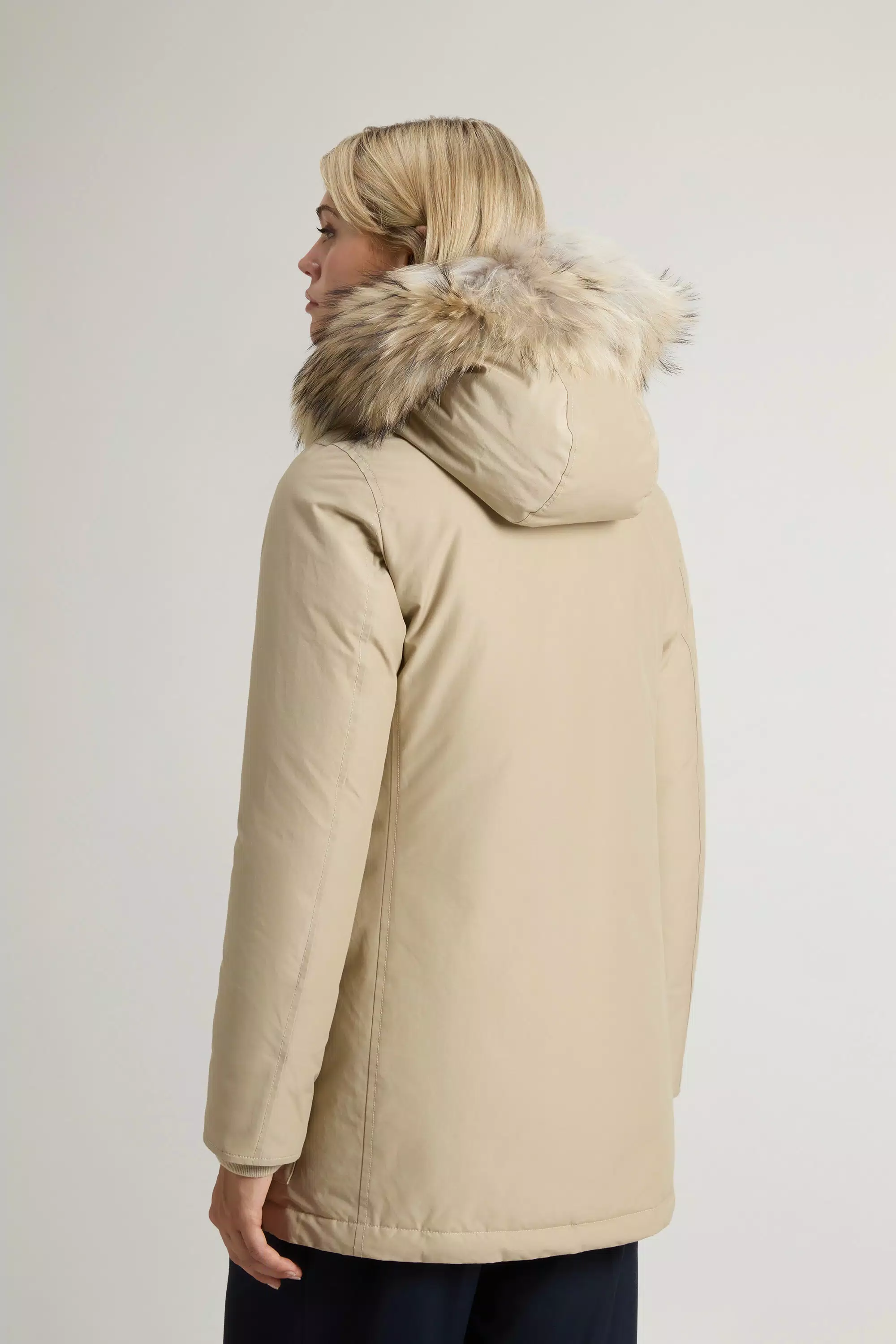 Arktische Parka aus Ramar-Stoff mit vier Taschen und abnehmbarem Pelz - Oxford Tan
