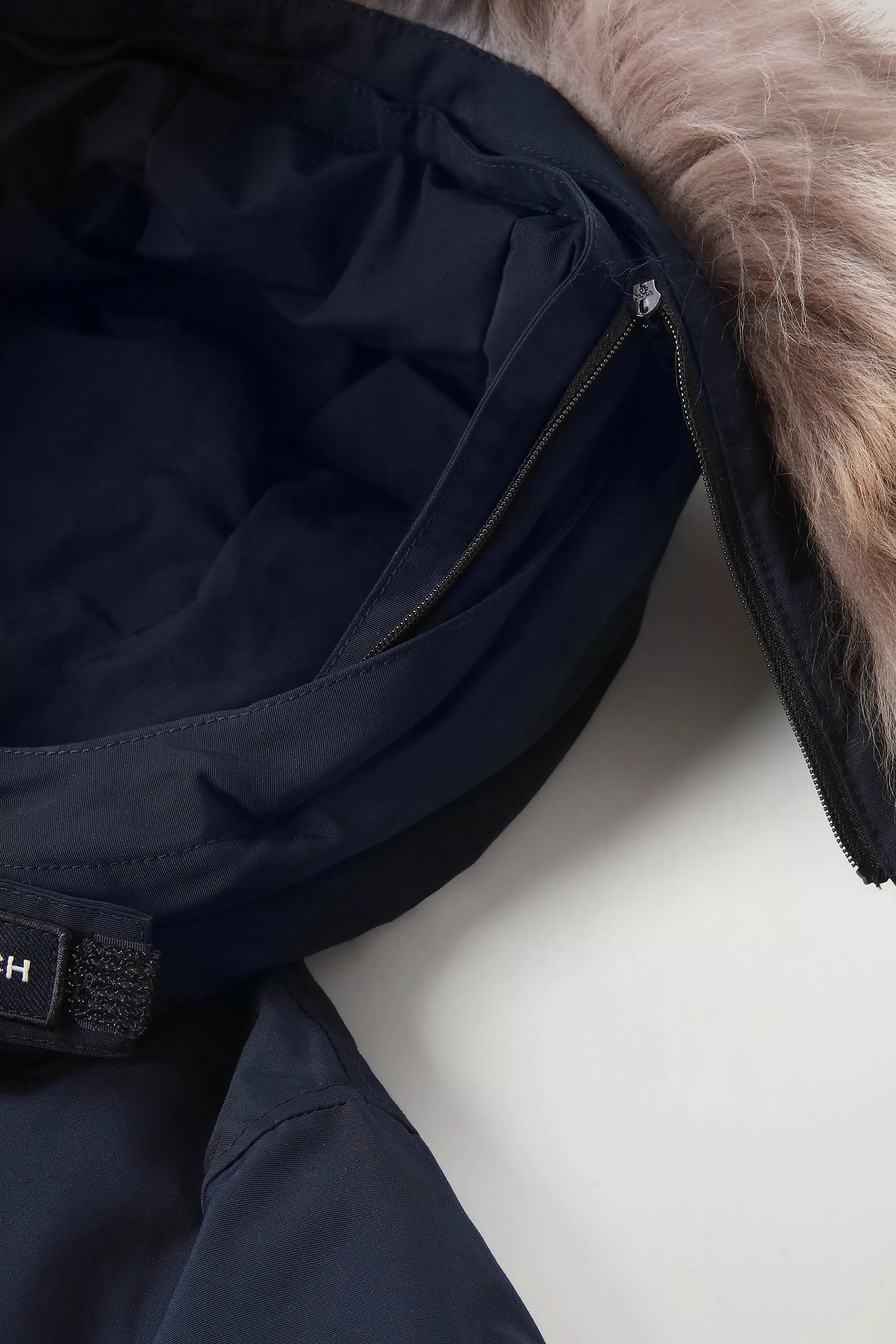 Jungen Arctic Parka aus Ramar-Stoff mit abnehmbarem Pelz - Melton Blau