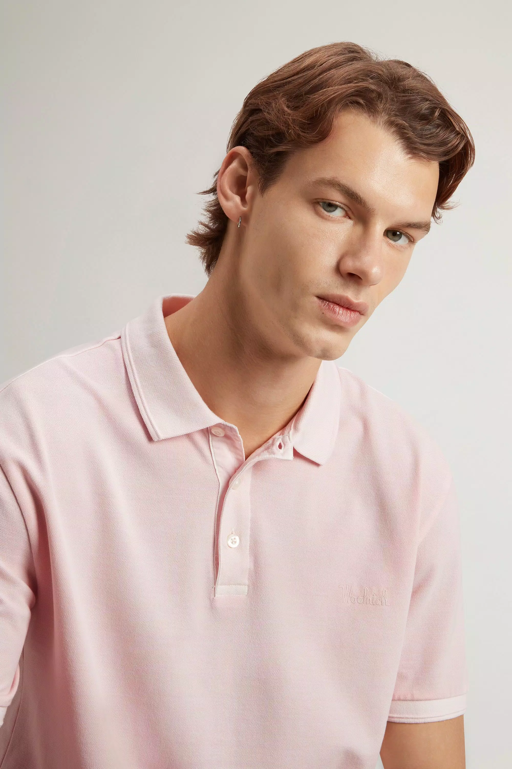 Gedüngtes Mackinack-Poloshirt aus dehnbarem Baumwollpique - Verblichenes Helllila