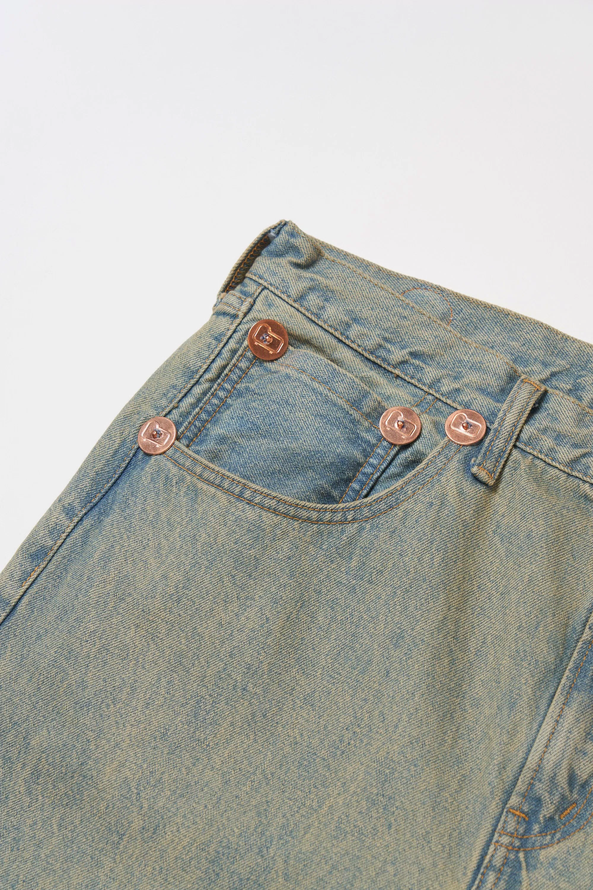 Five-Pocket-Jeans aus reiner Baumwoll-Denim - Hellblau
