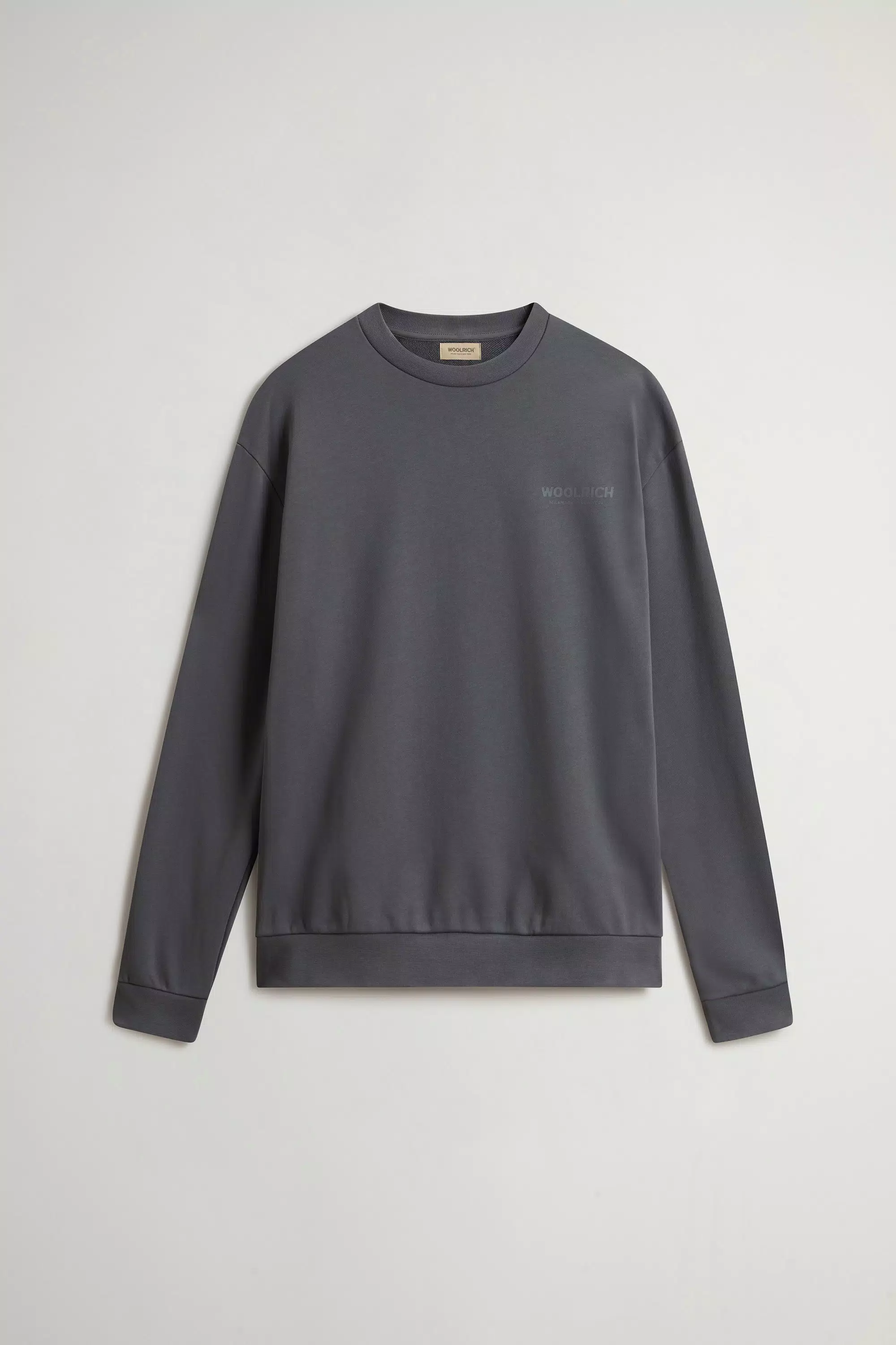 Crewneck-Sweatshirt aus reiner Baumwolle mit großem Logo auf dem Rücken - Grau Schatten