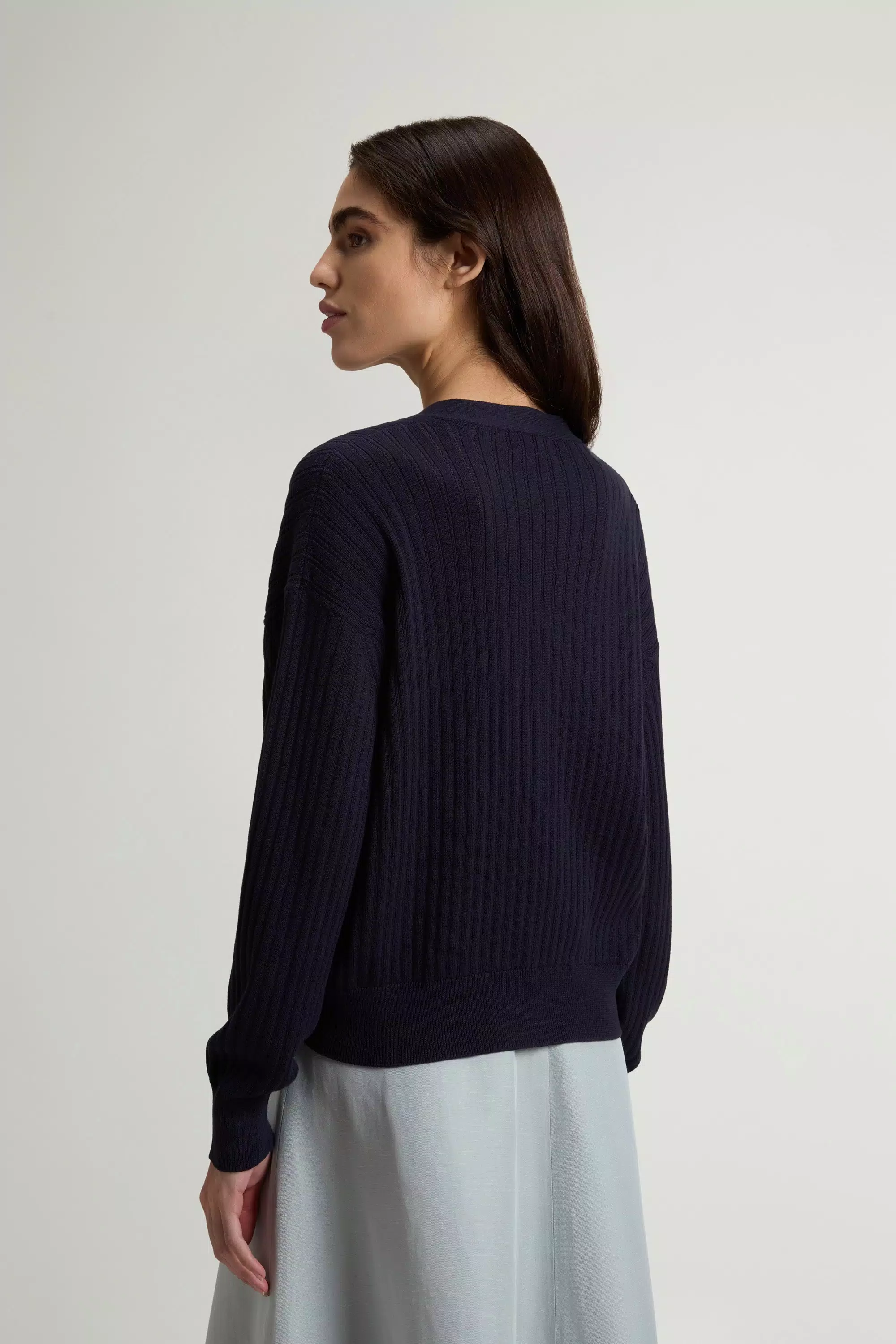 Cardigan aus reiner Baumwolle - Melton Blau