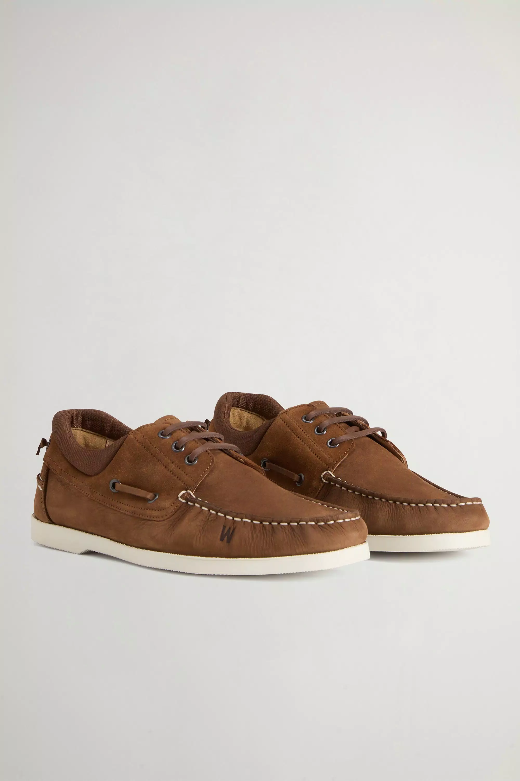 Bootschuhe aus Nubuk- und Wildleder-Mischung - Kognak